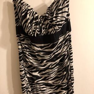 🦓 Zebra Stripe 🦓 Party Dress, Strapless, Size XL